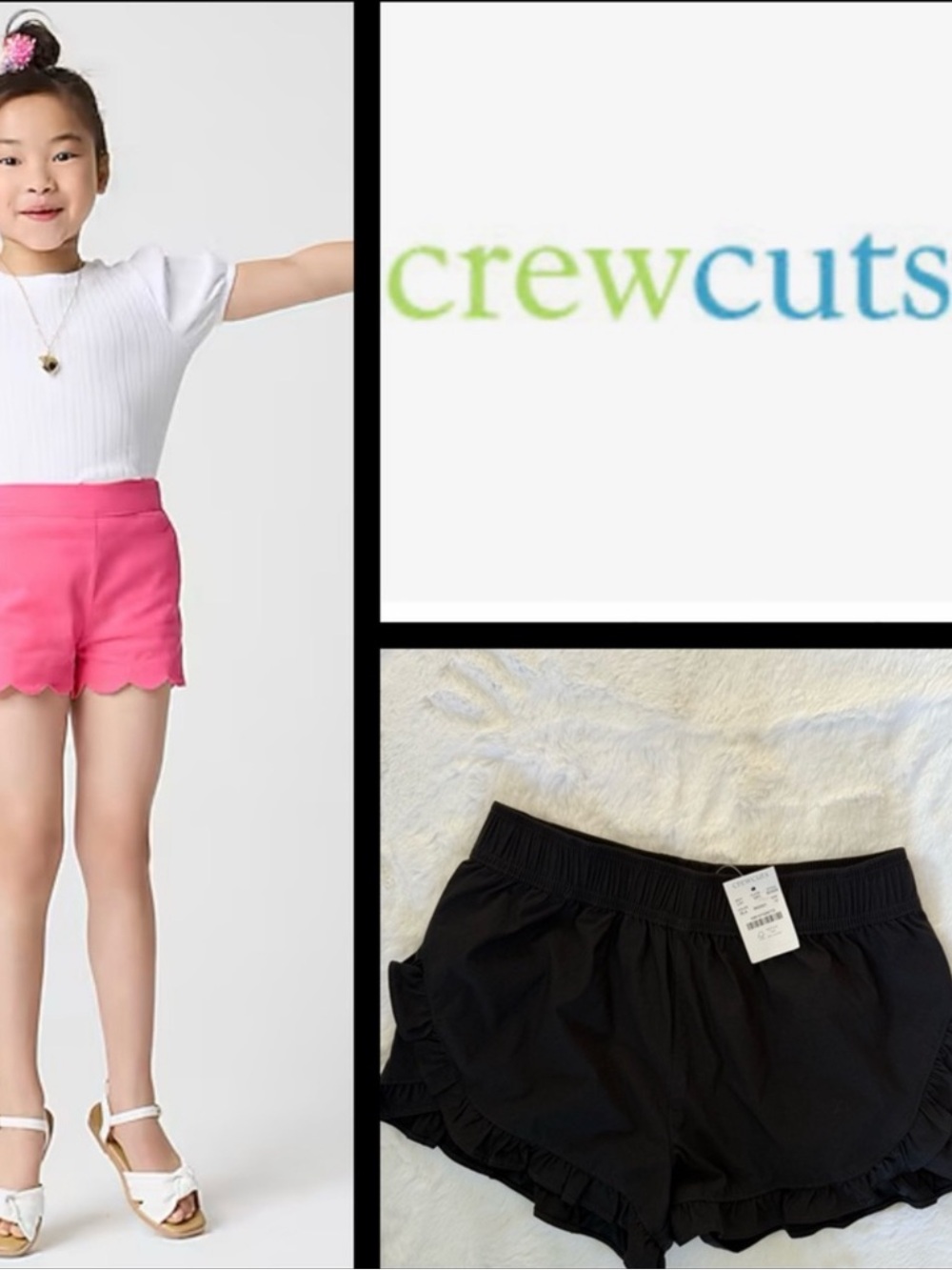 NWT J.Crew|Crewcuts Black Ruffle Shorts